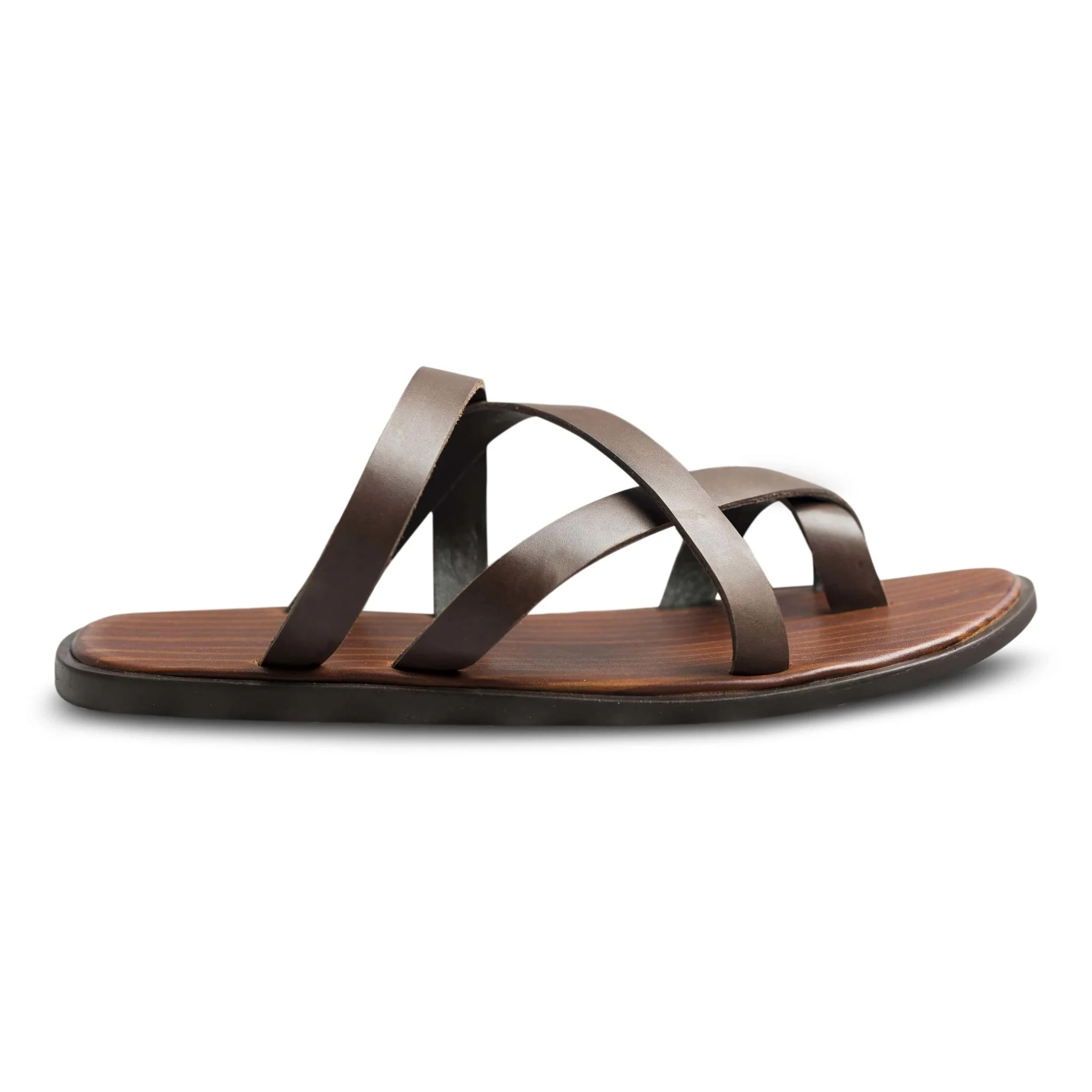 Pelle Marrone | Vintage brown leather chappals - Image 3