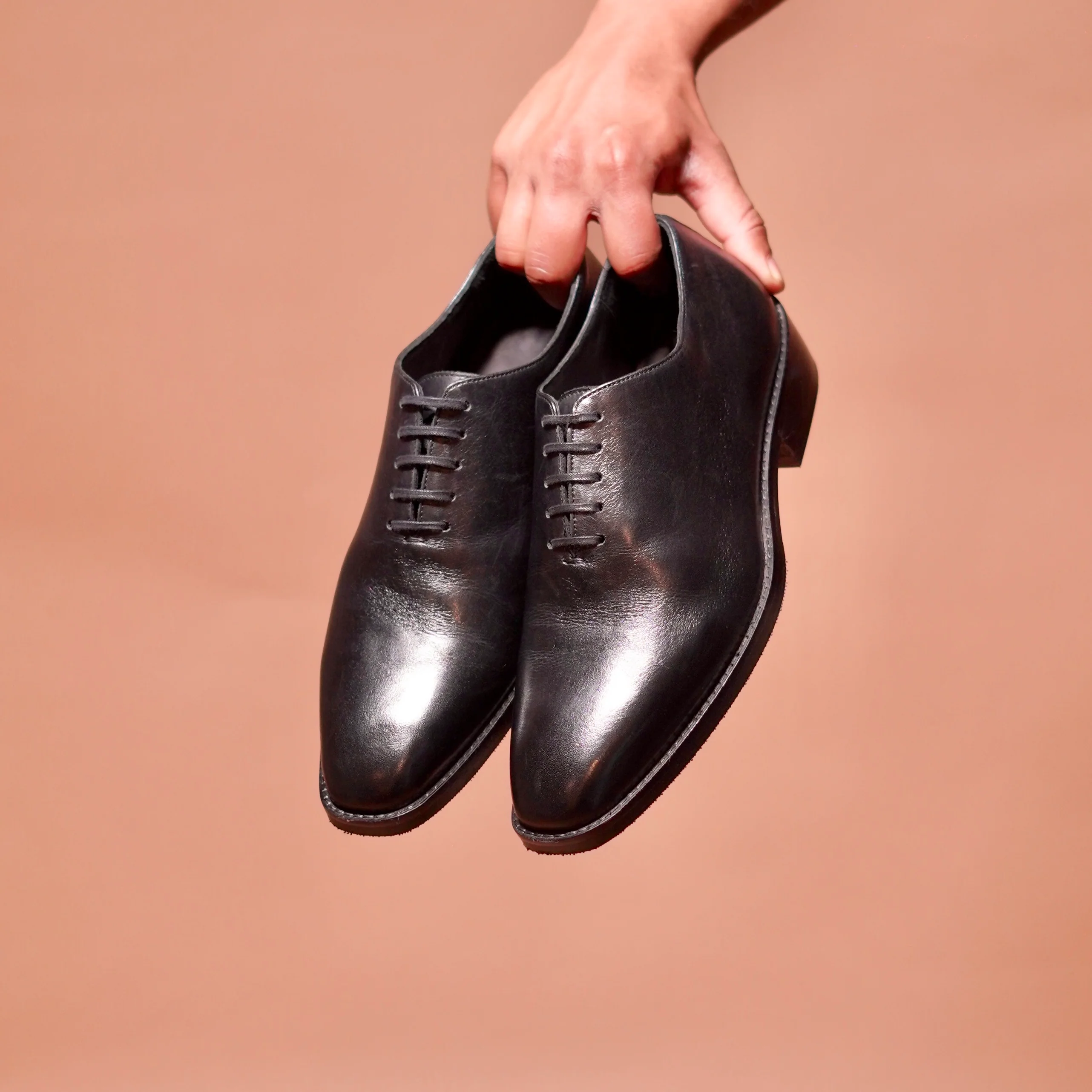 Belismo Nero | Black leather whole cut Oxfords - Image 4