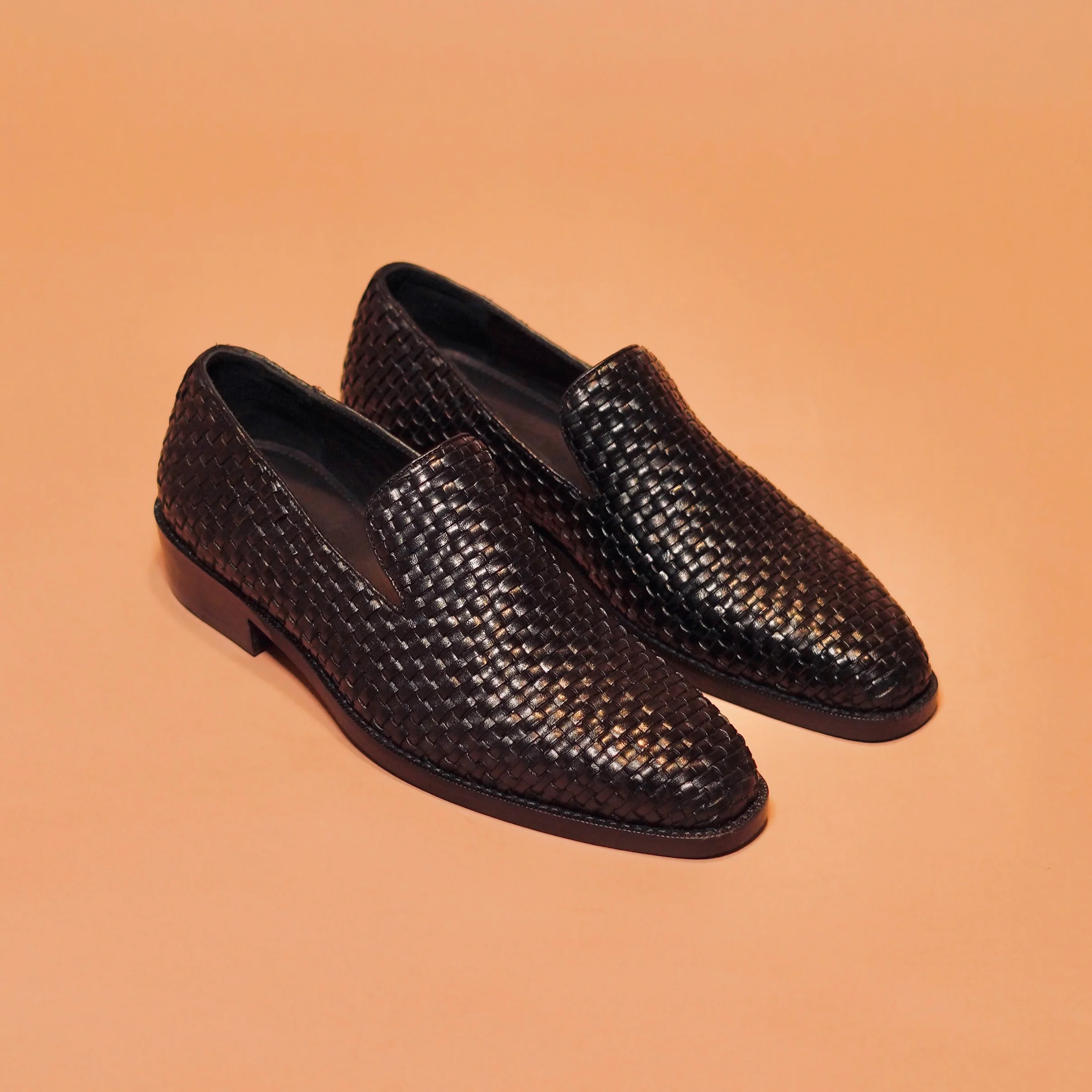Cubano Tesso Nero | Black handwoven leather loafers - Image 3