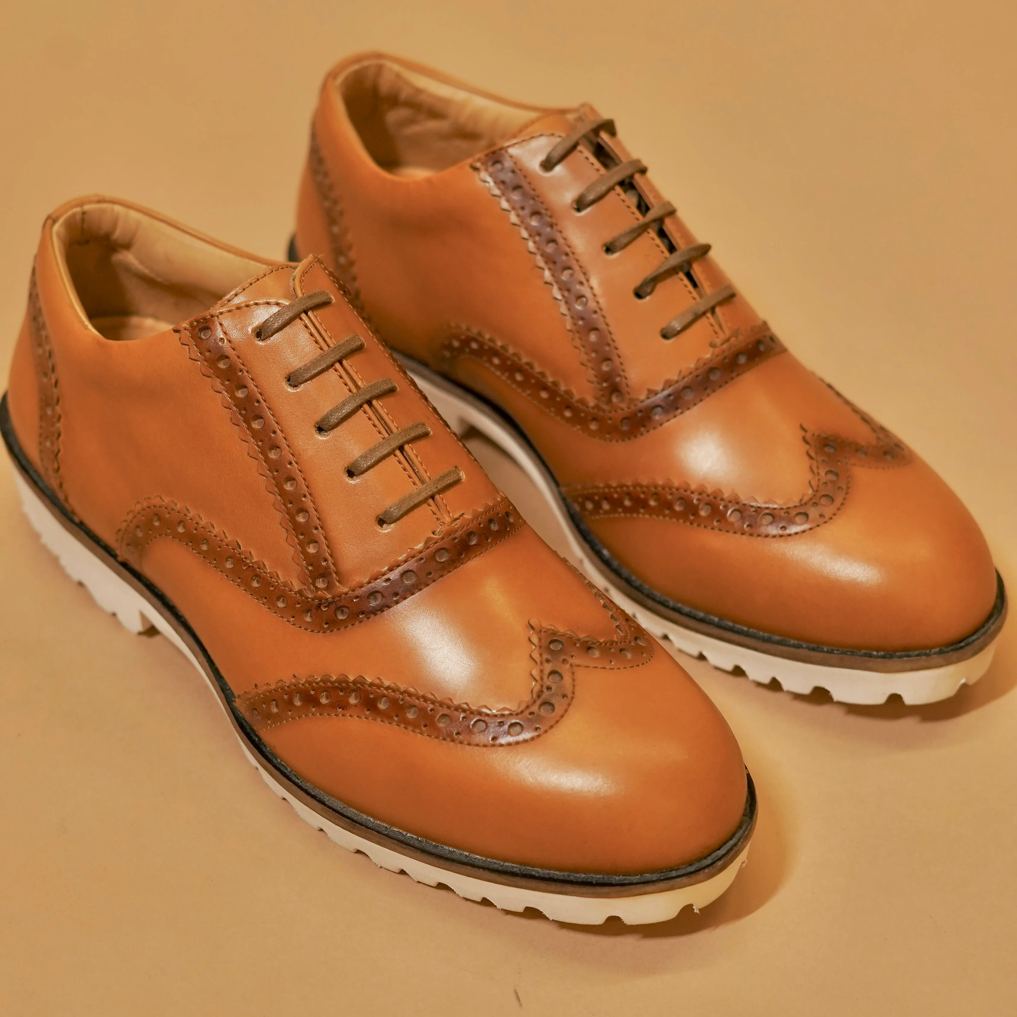 Cuoio – Oxford Style Brogue Shoes for Women with EVA Sole - Image 5