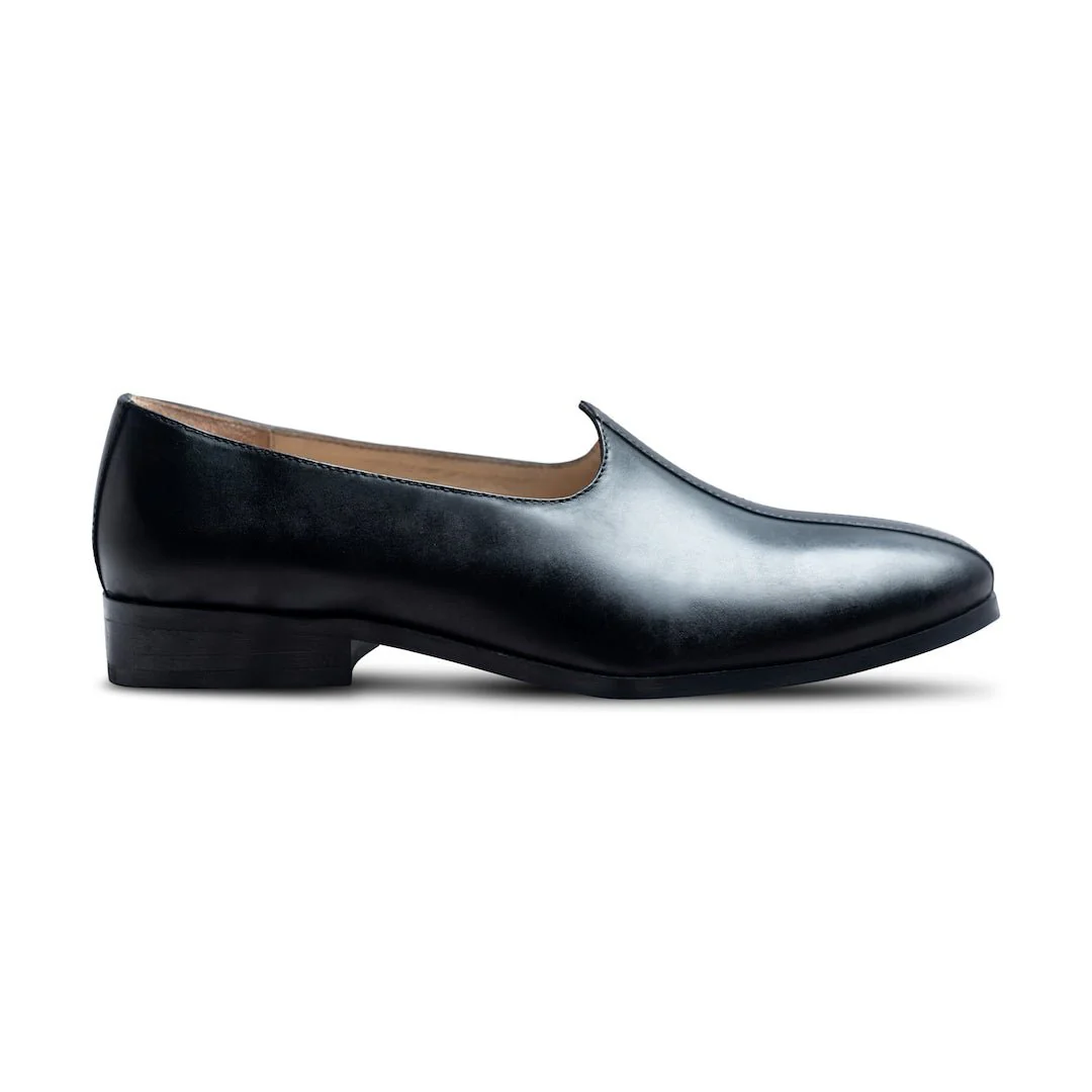 Ethnico Noir | Modern Black leather mojris - Image 5