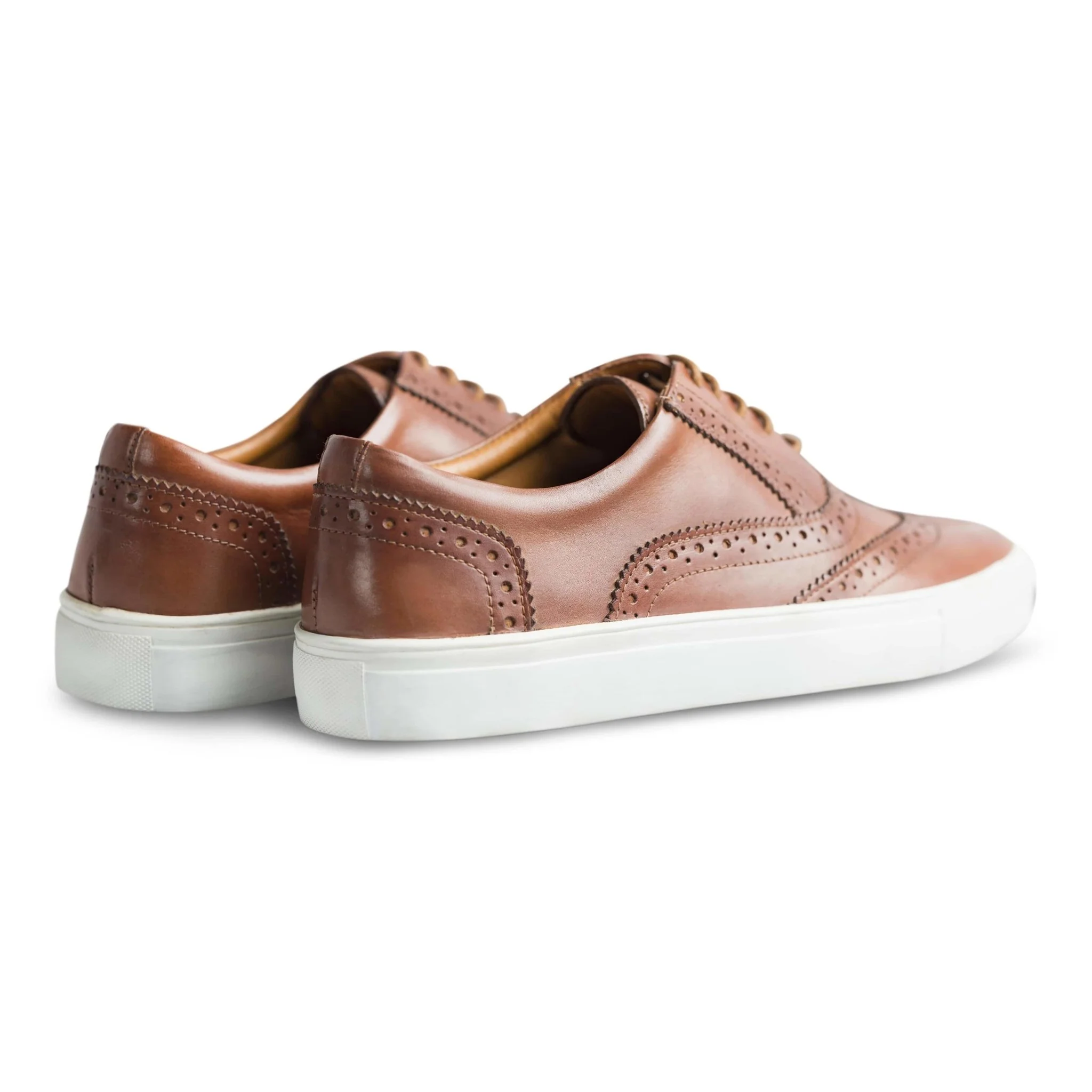 Fresco | Brogue tan leather sneakers - Image 5