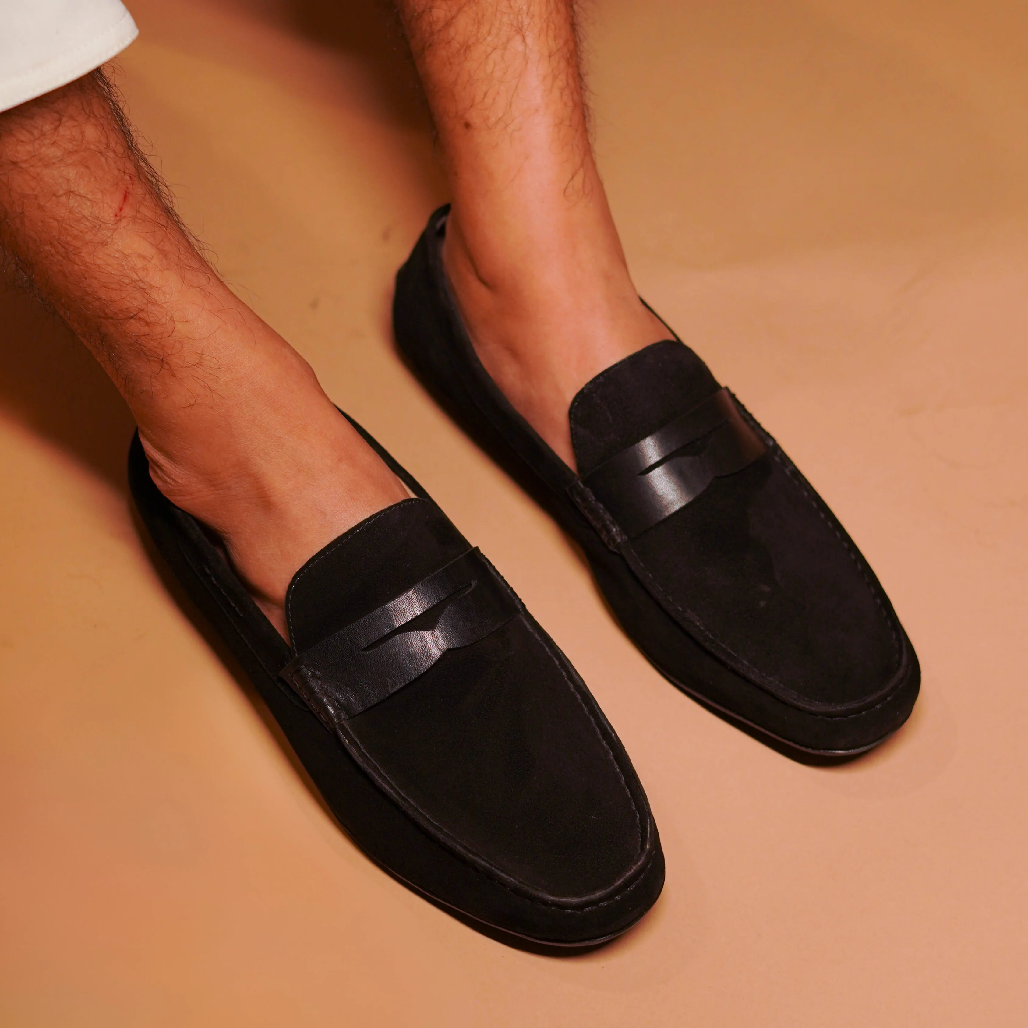 Leggero Nero | Black handmade suede moccasins leather loafers - Image 4
