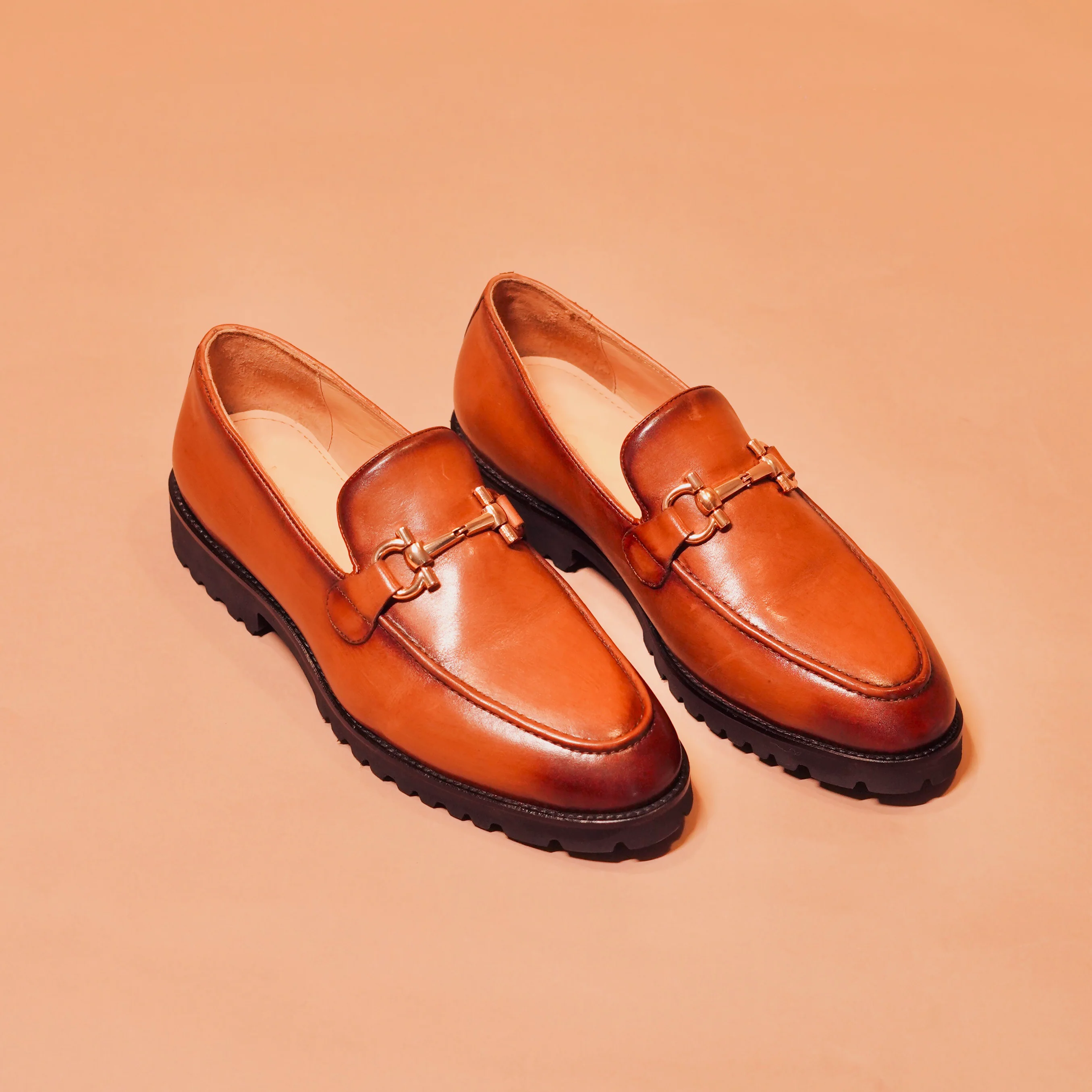 Moccasino Bruno | Tan full-grain leather loafers - Image 5