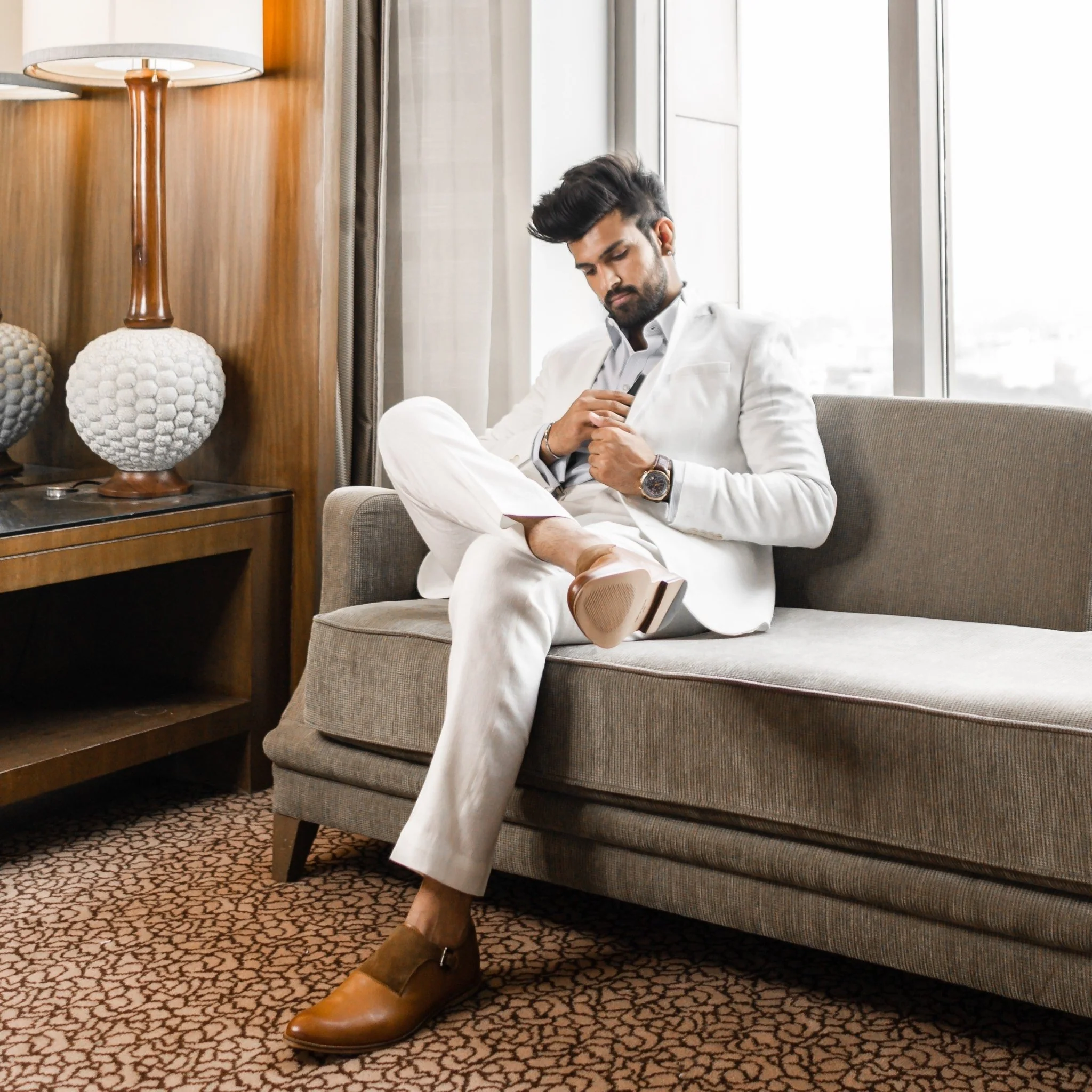 Monaco | Two-toned brown leather monkstraps - Image 7