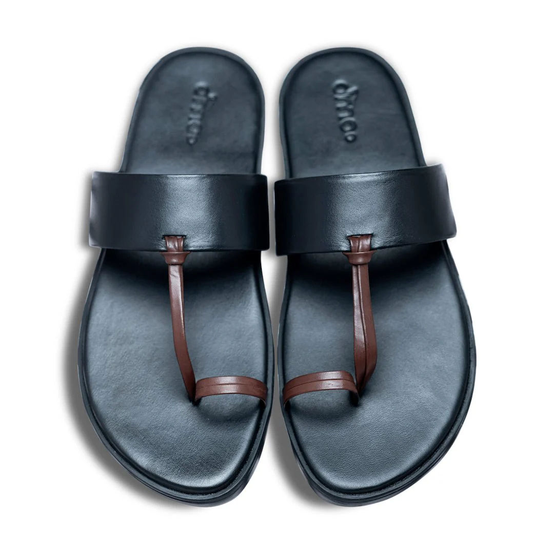 Pelle Antico | Classic brown black full-grain leather chappal - Image 4