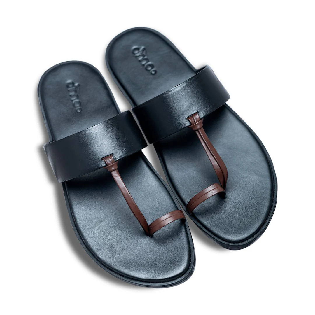 Pelle Antico | Classic brown black full-grain leather chappal - Image 5