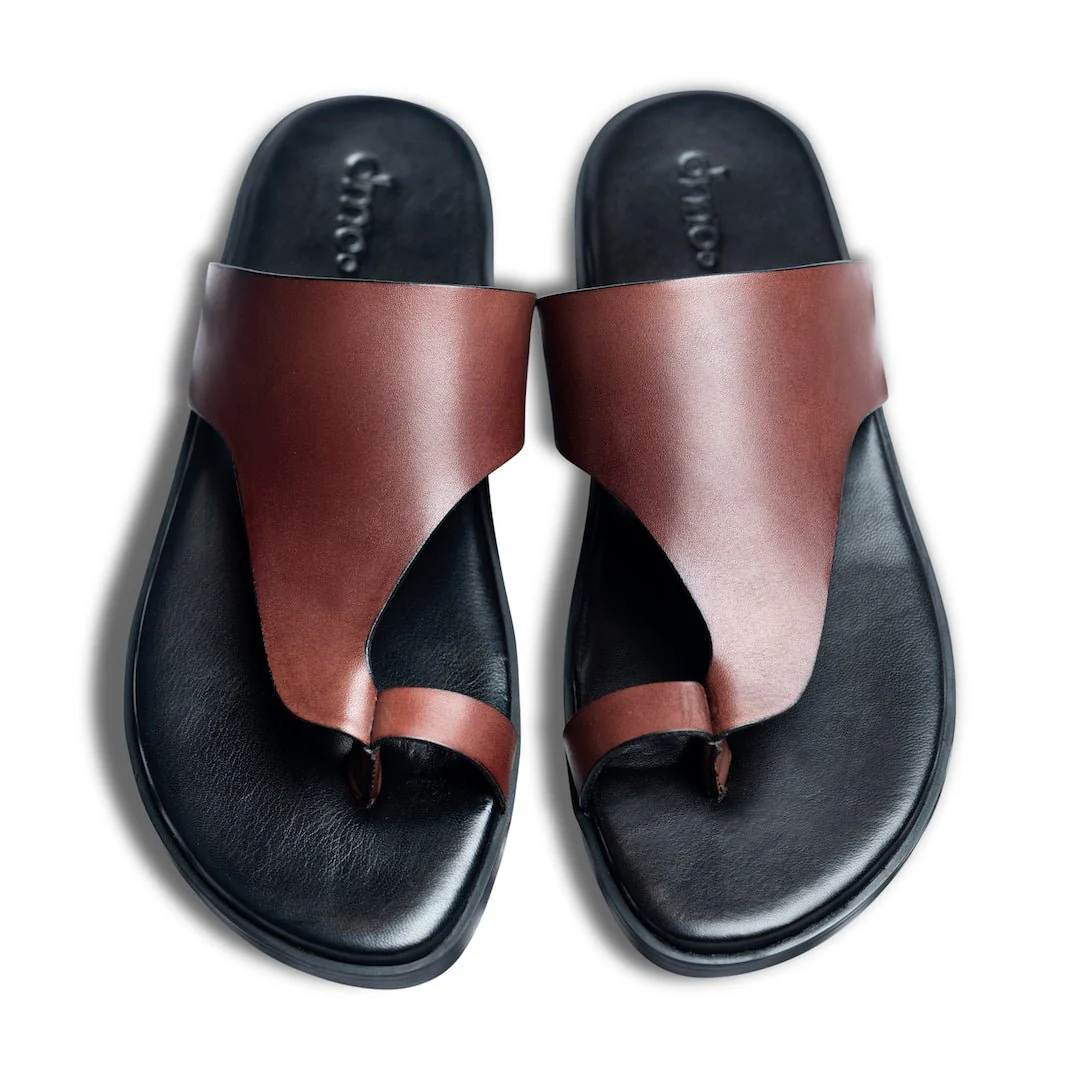Pelle Castano | Brown full-grain leather chappals - Image 4