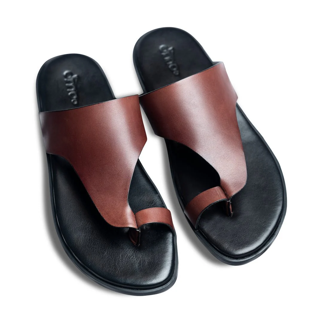 Pelle Castano | Brown full-grain leather chappals - Image 5