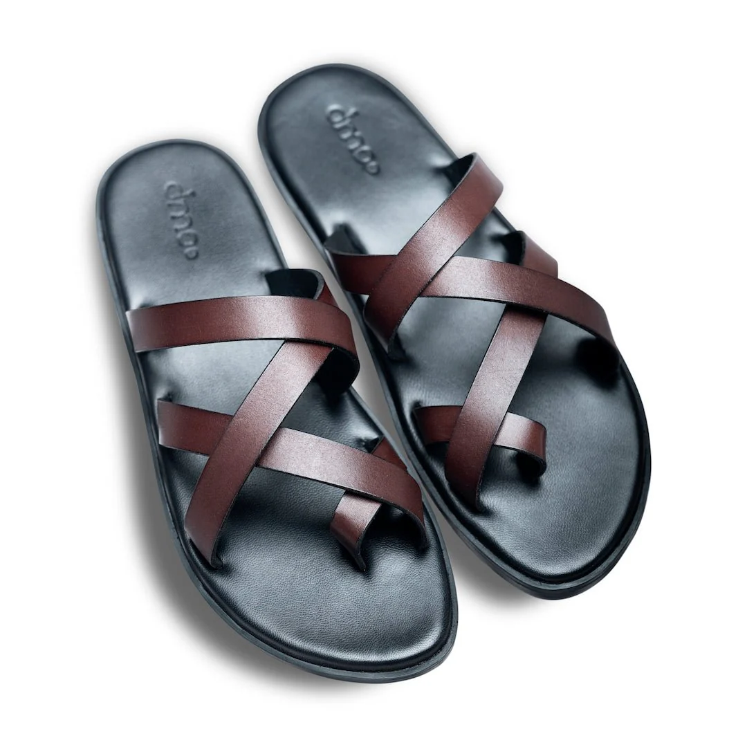 Pelle Cherno Marrone | Brown leather vintage chappals - Image 7