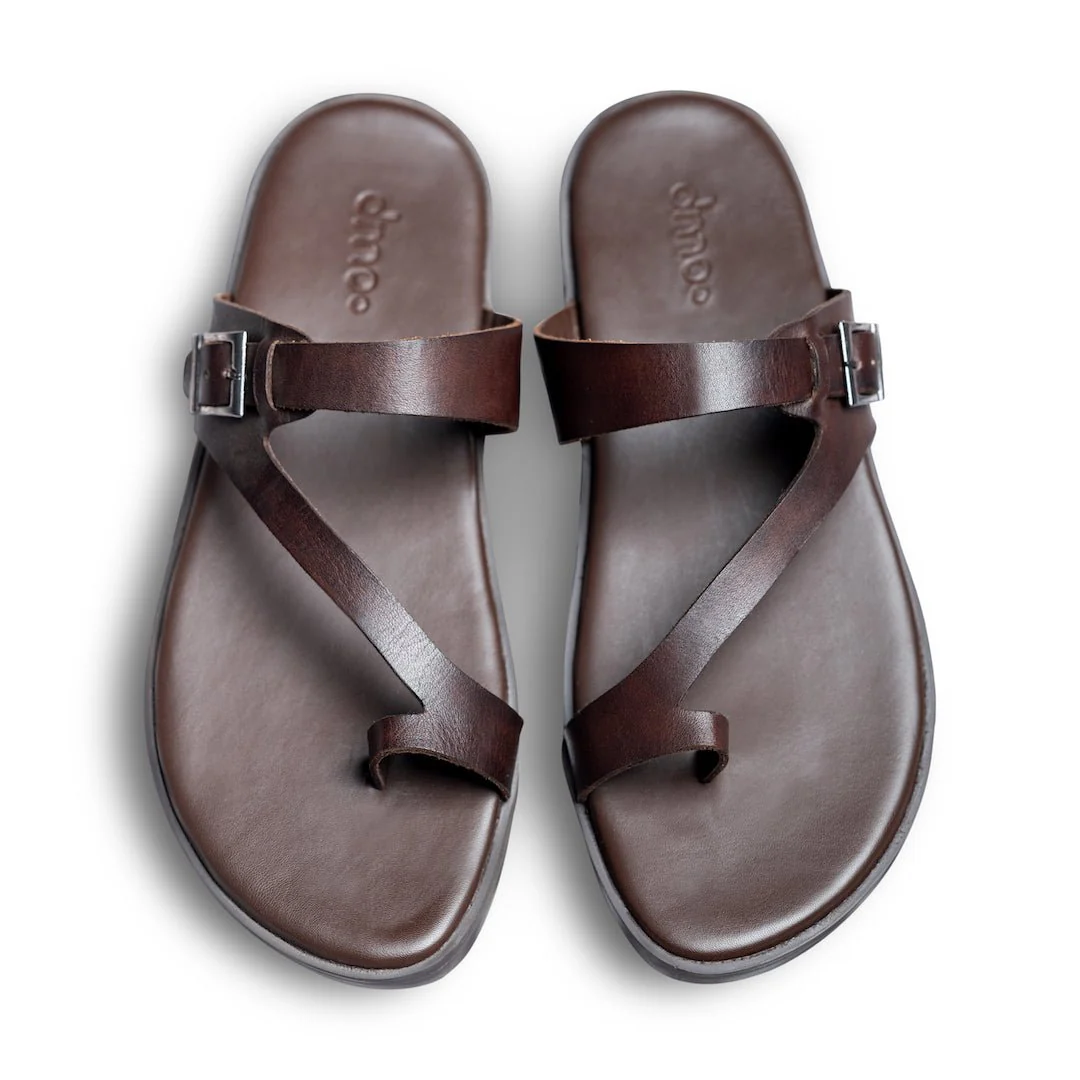 Pelle Chocolatto | Brown fullgrain leather chappal - Image 5