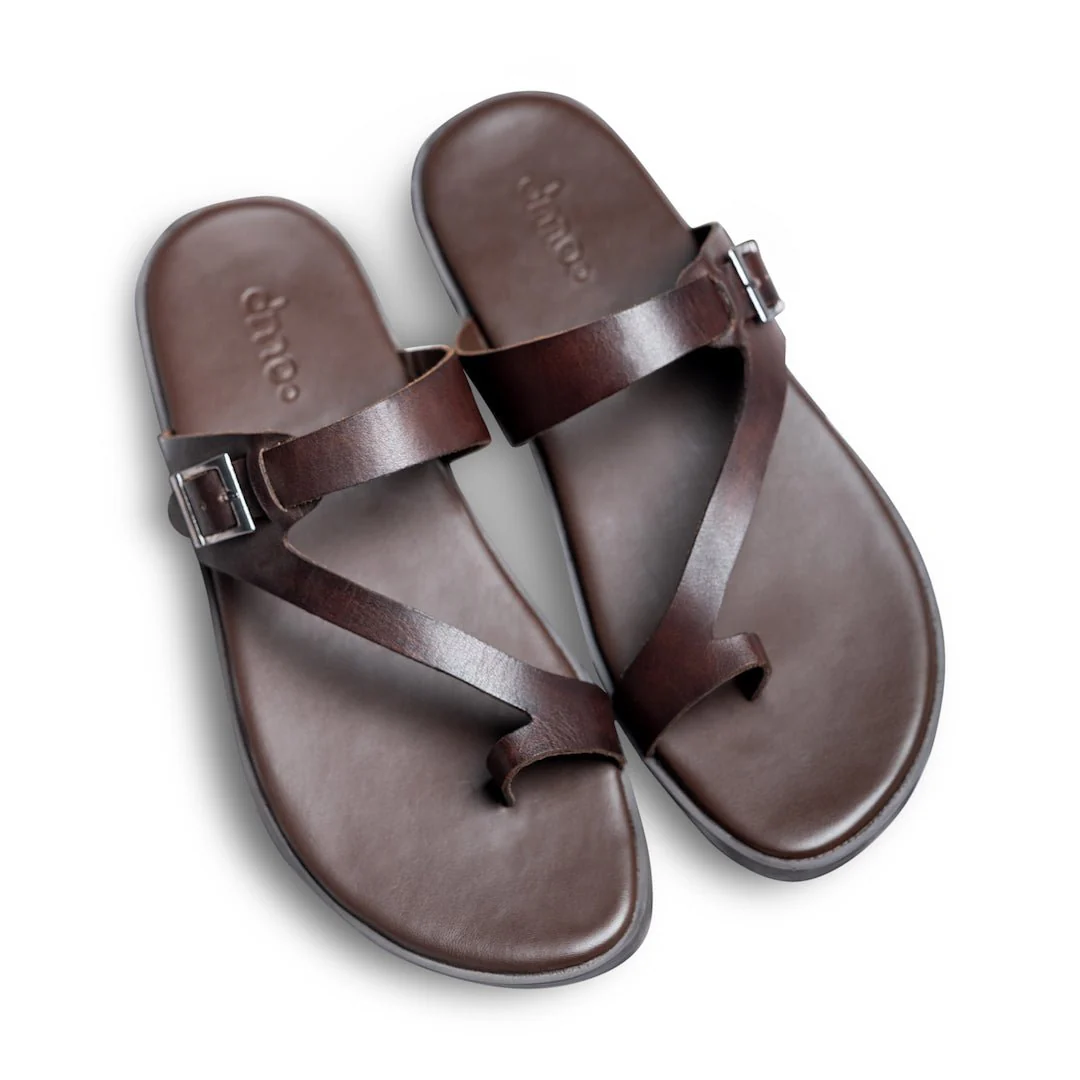 Pelle Chocolatto | Brown fullgrain leather chappal - Image 6