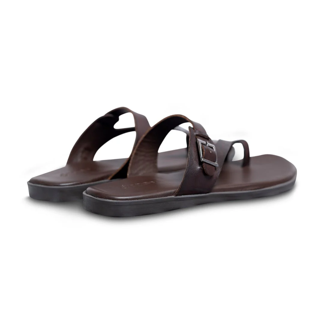 Pelle Chocolatto | Brown fullgrain leather chappal - Image 7
