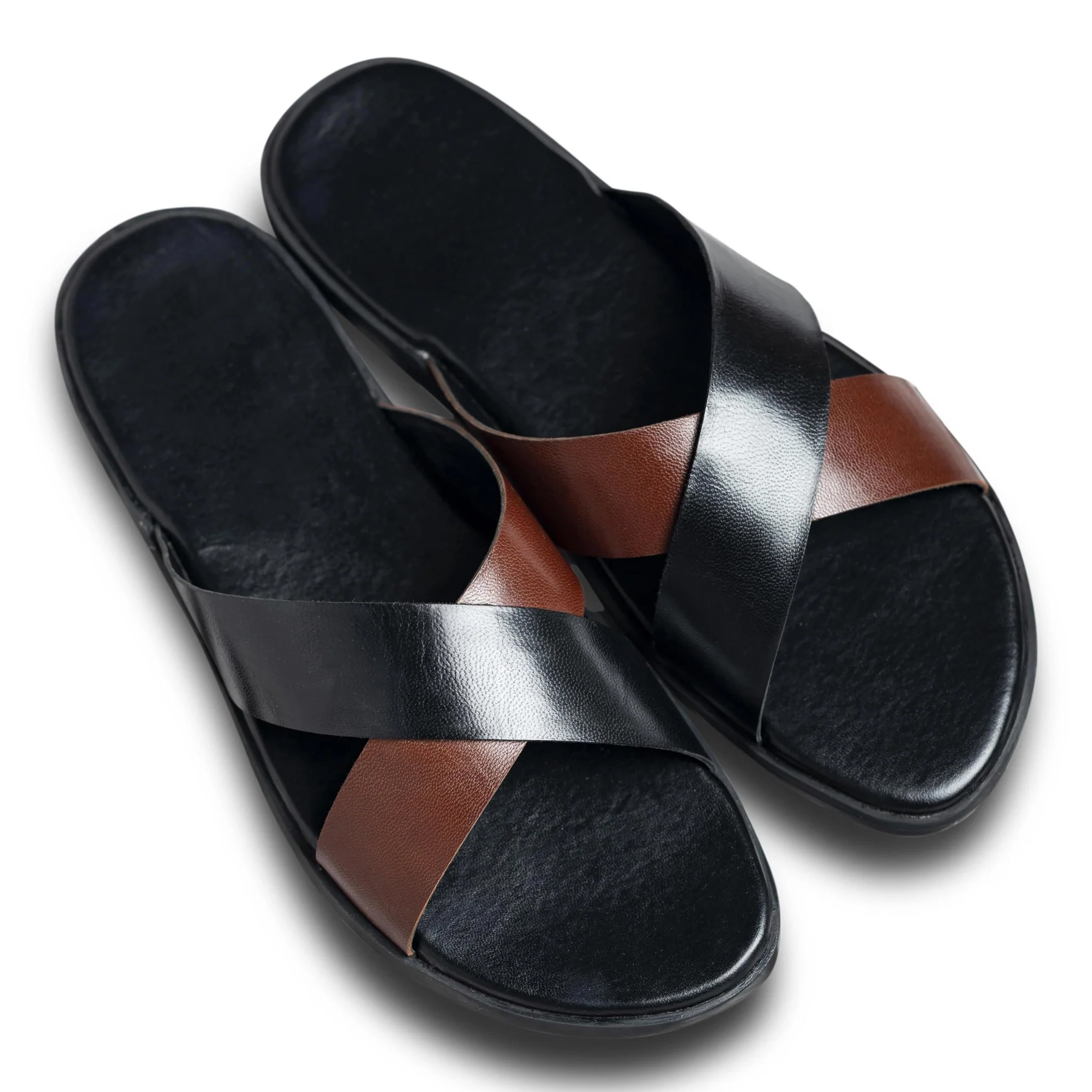 Pelle Espana | Black and Brown full-grain leather chappal - Image 6