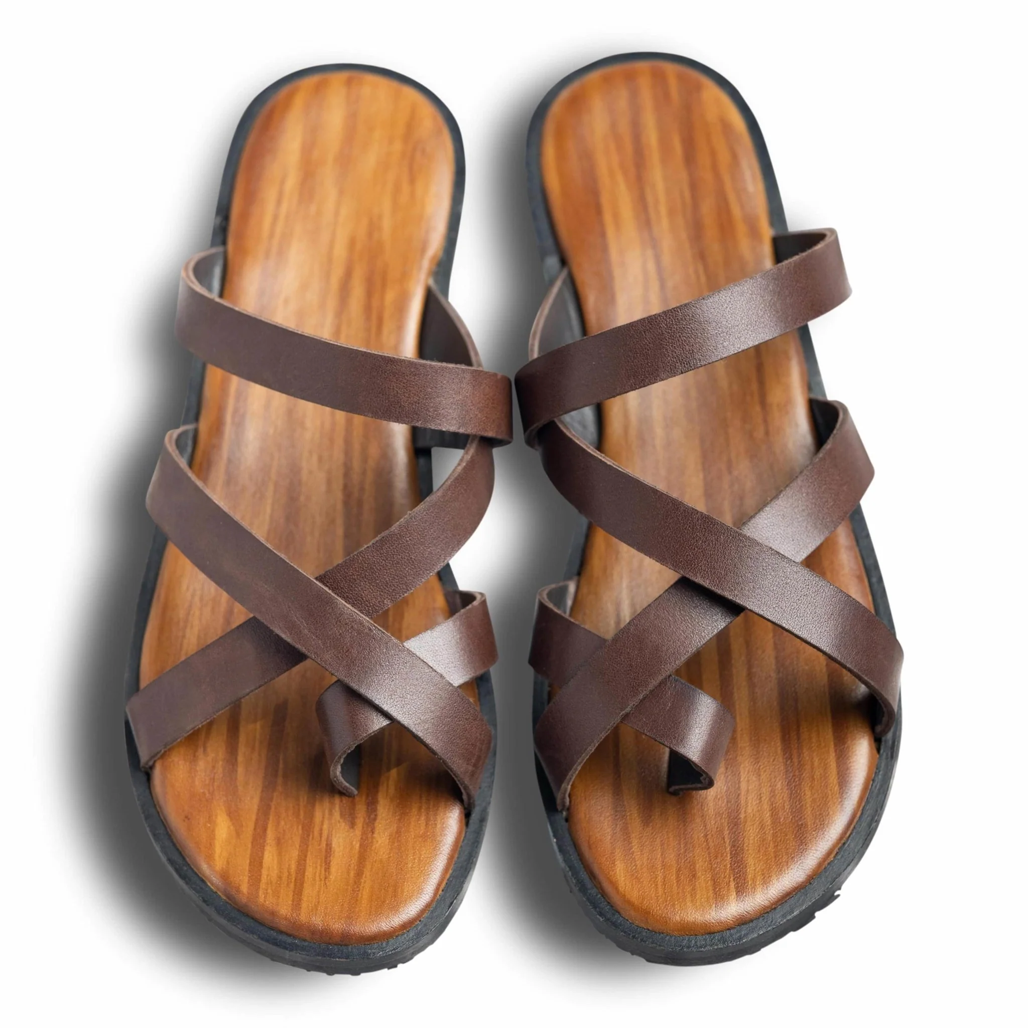 Pelle Marrone (Women) | Strappy Brown full-grain leather chappals - Image 6