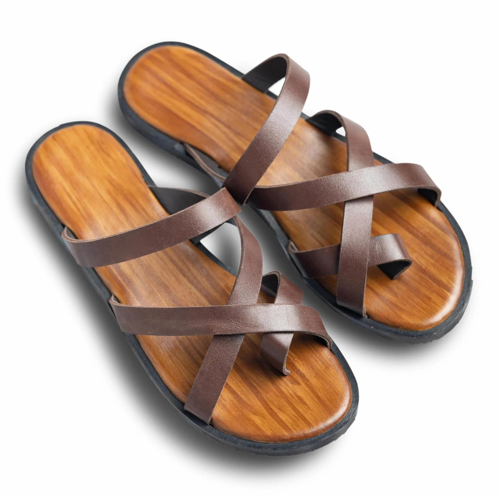 Pelle Marrone (Women) | Strappy Brown full-grain leather chappals - Image 8