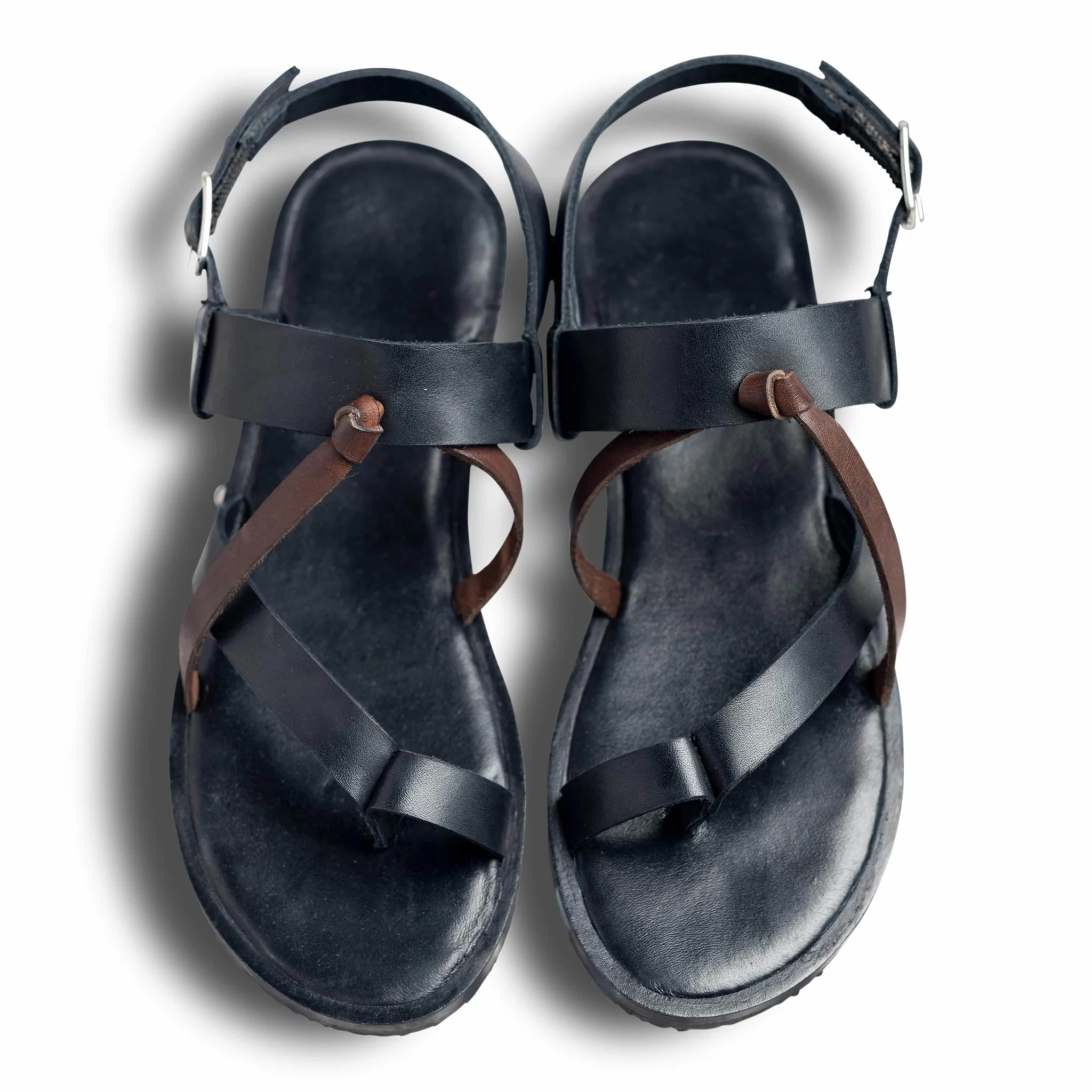 Pelle Nera (Women) | Dual-tone premium leather sandal - Image 5