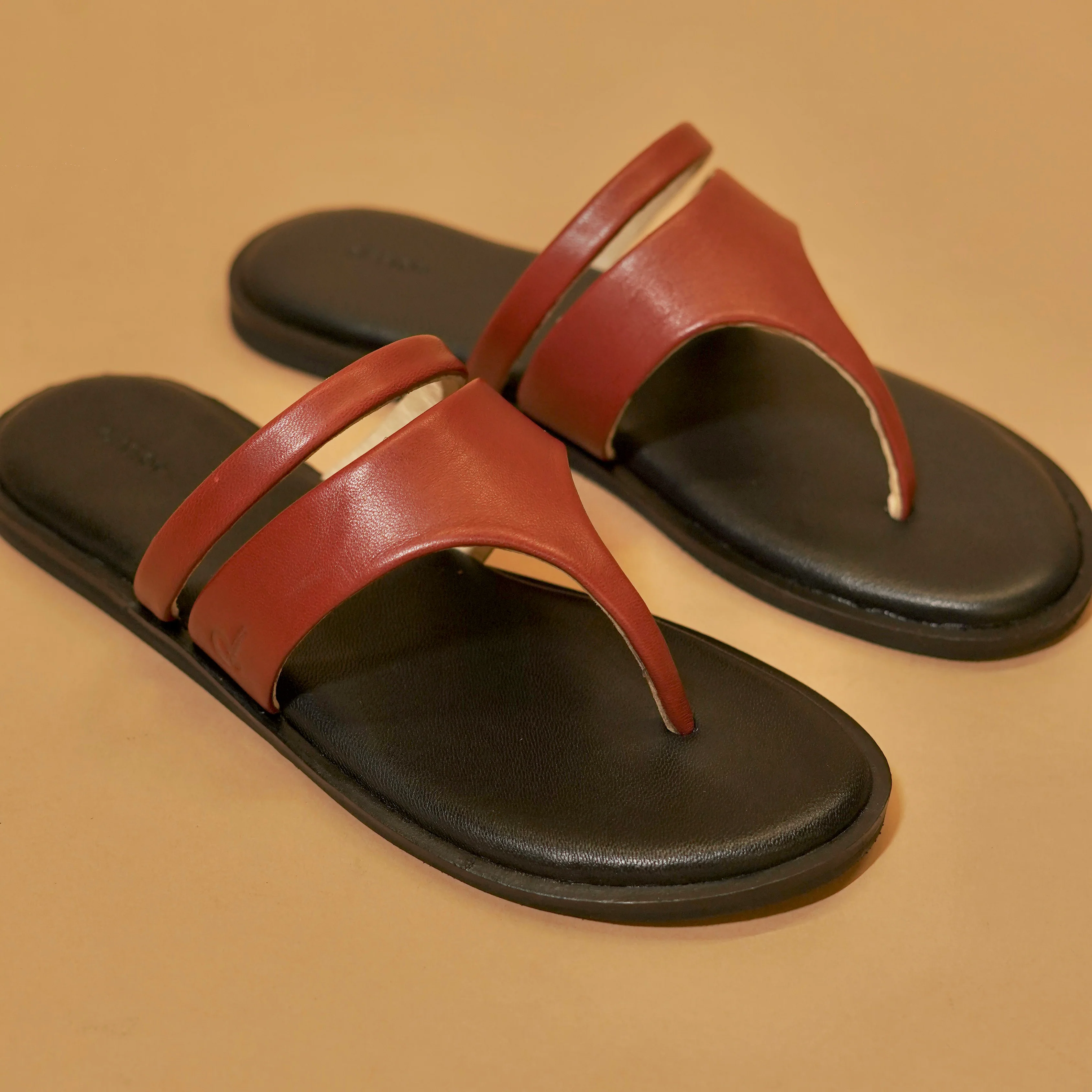 Pelle Rouge – Women’s Dark Red Leather Chappal - Image 5