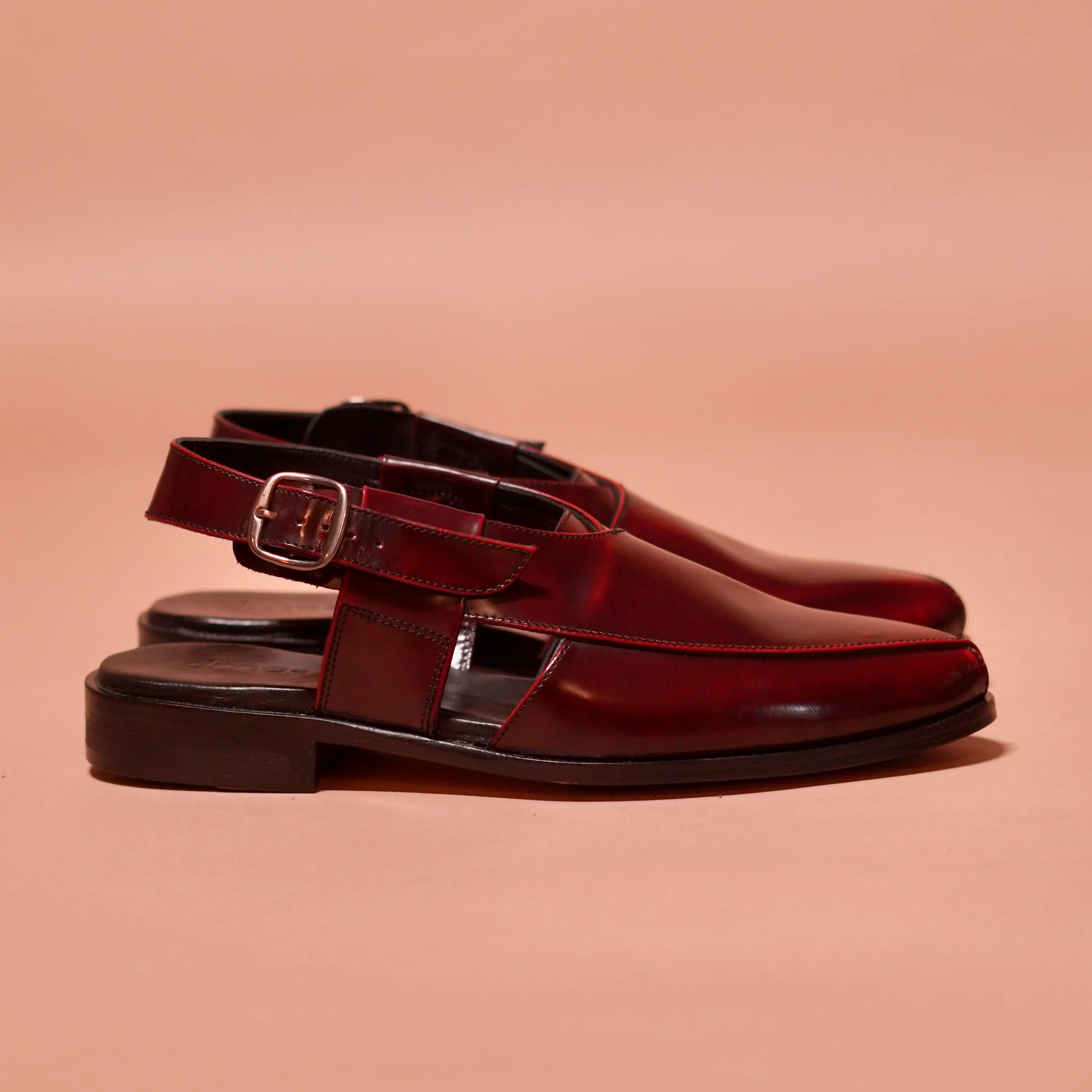 Pesha Borgogno | Classic cherry high shine peshawari sandals - Image 6