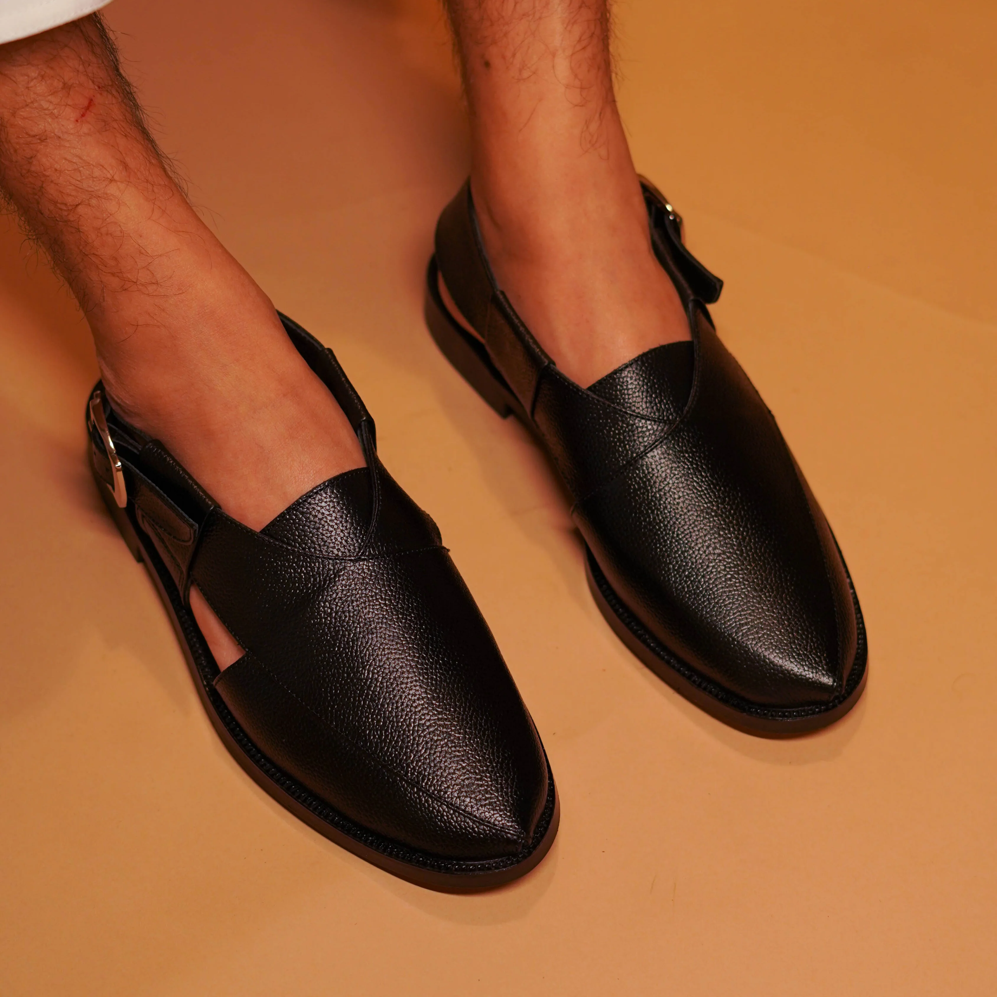 Pesha Noir | Classic black muted peshawari sandals - Image 6