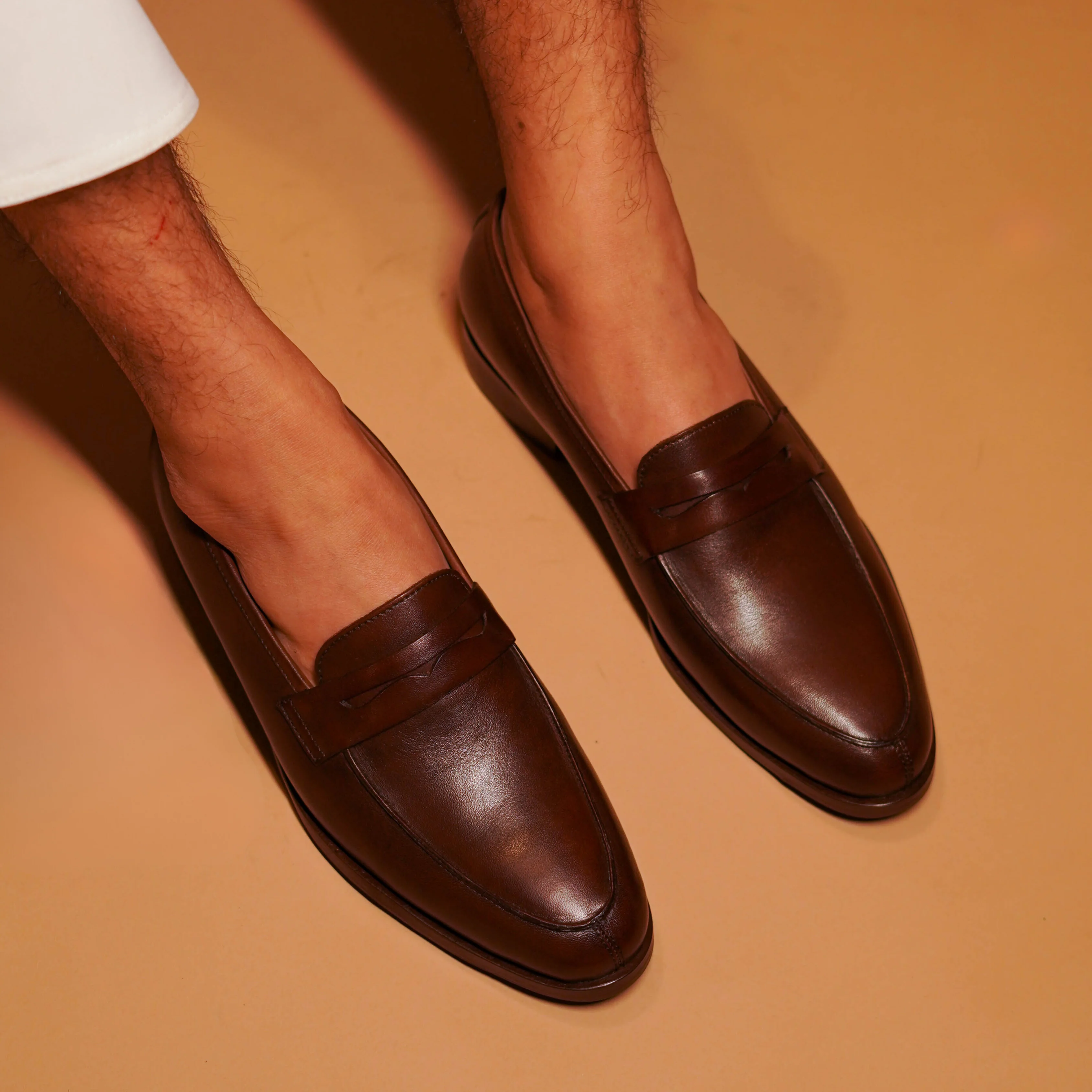 Soavo | Classic Brown leather penny loafers - Image 4