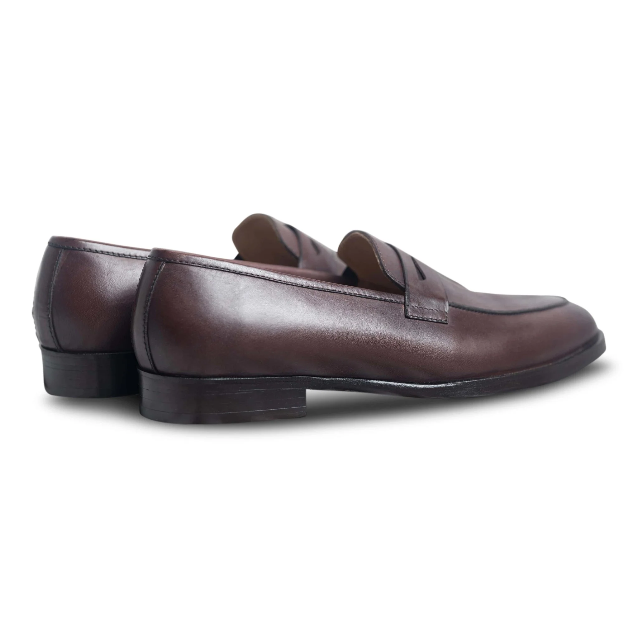 Soavo | Classic Brown leather penny loafers - Image 6