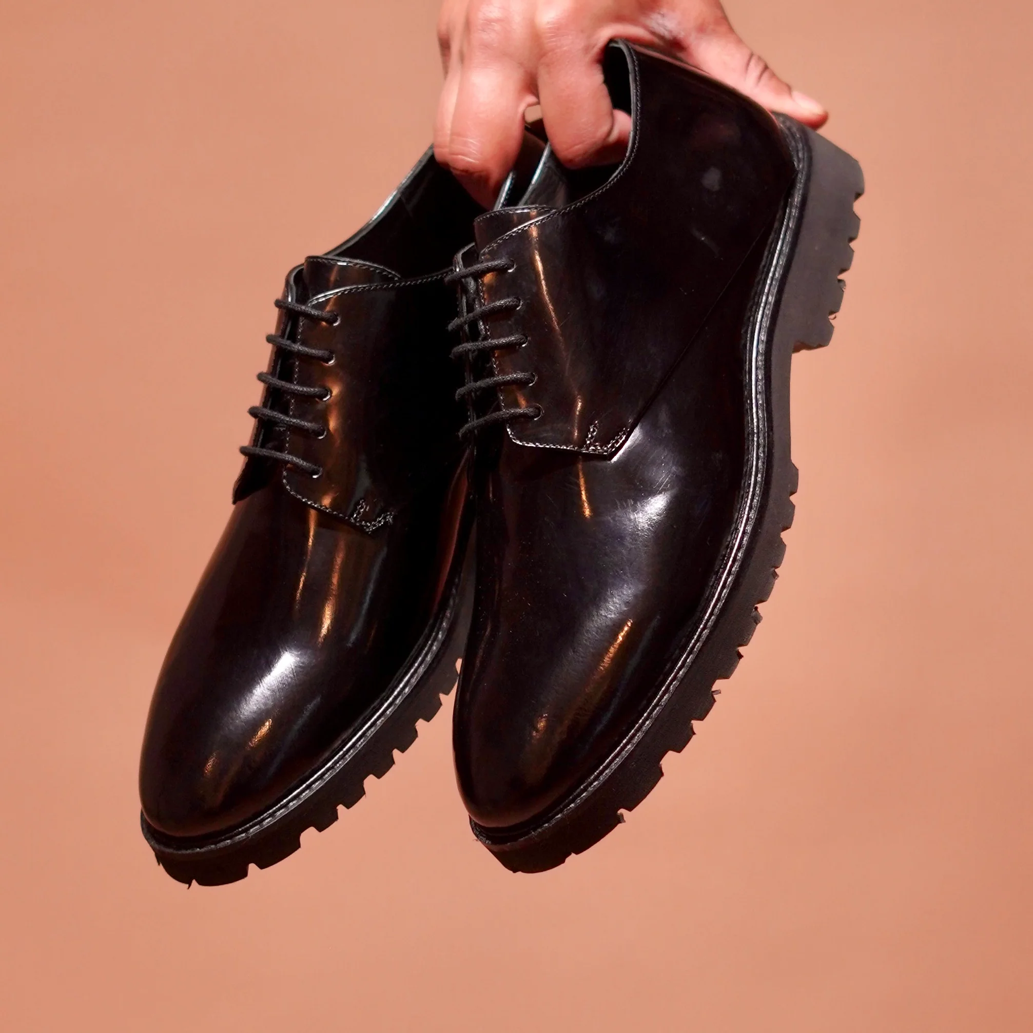Somerso | Classic Shiny Black Lightweight Derbies - Image 4