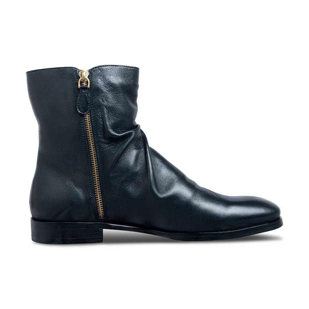 Sprazzo Carbonio | Wrinkled nappa leather boots - Image 4