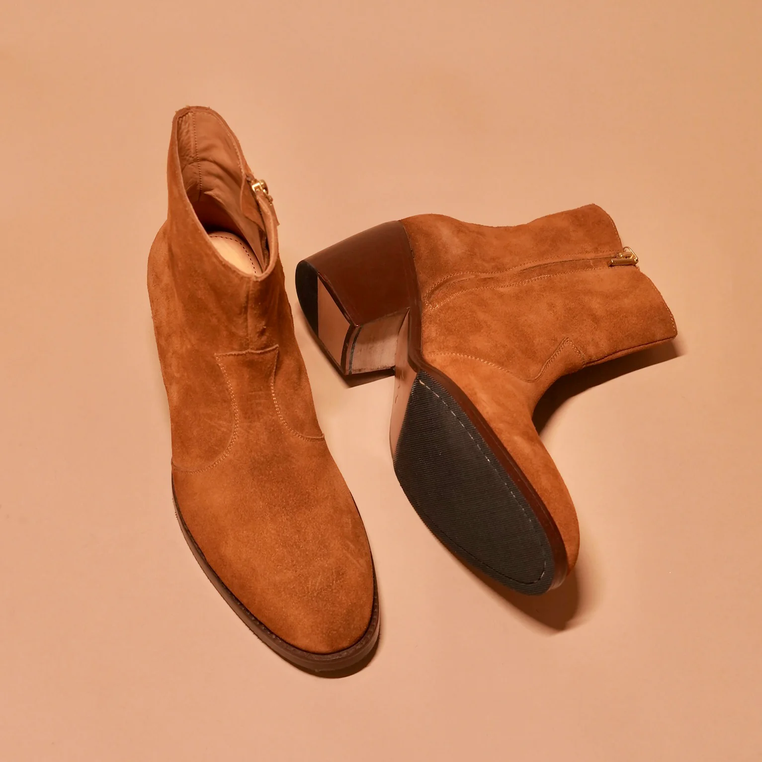 Sprazzo Tobacco Alto | Tobacco ultra-high-heel suede boots - Image 3