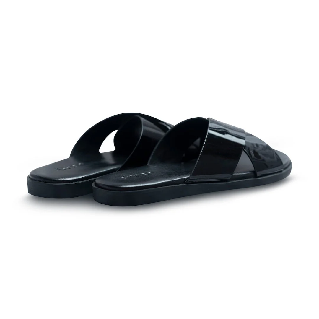 Pelle Lustro | Black patent leather chappals - Image 7