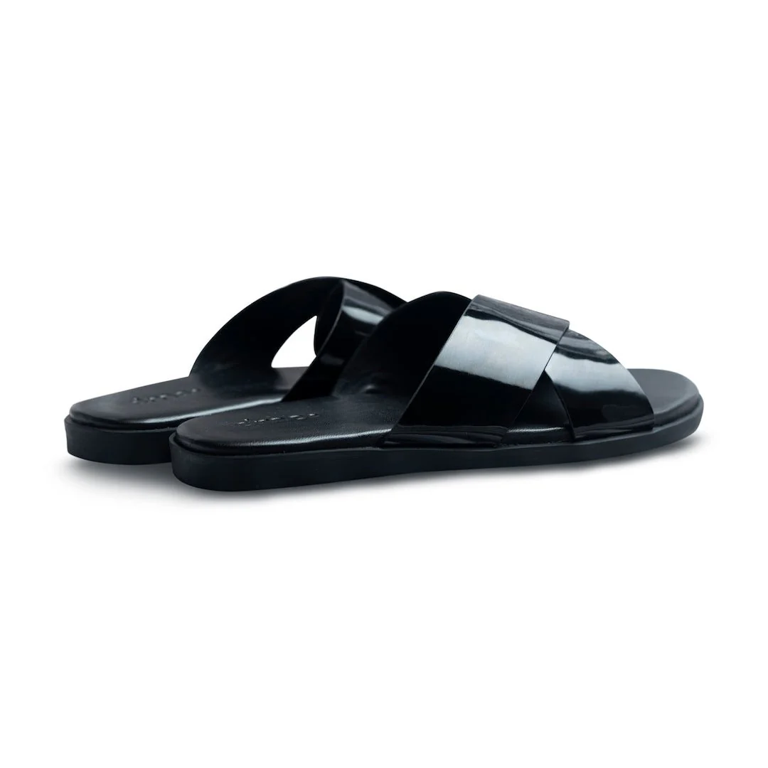Pelle Lustro | Black patent leather chappals - Image 8