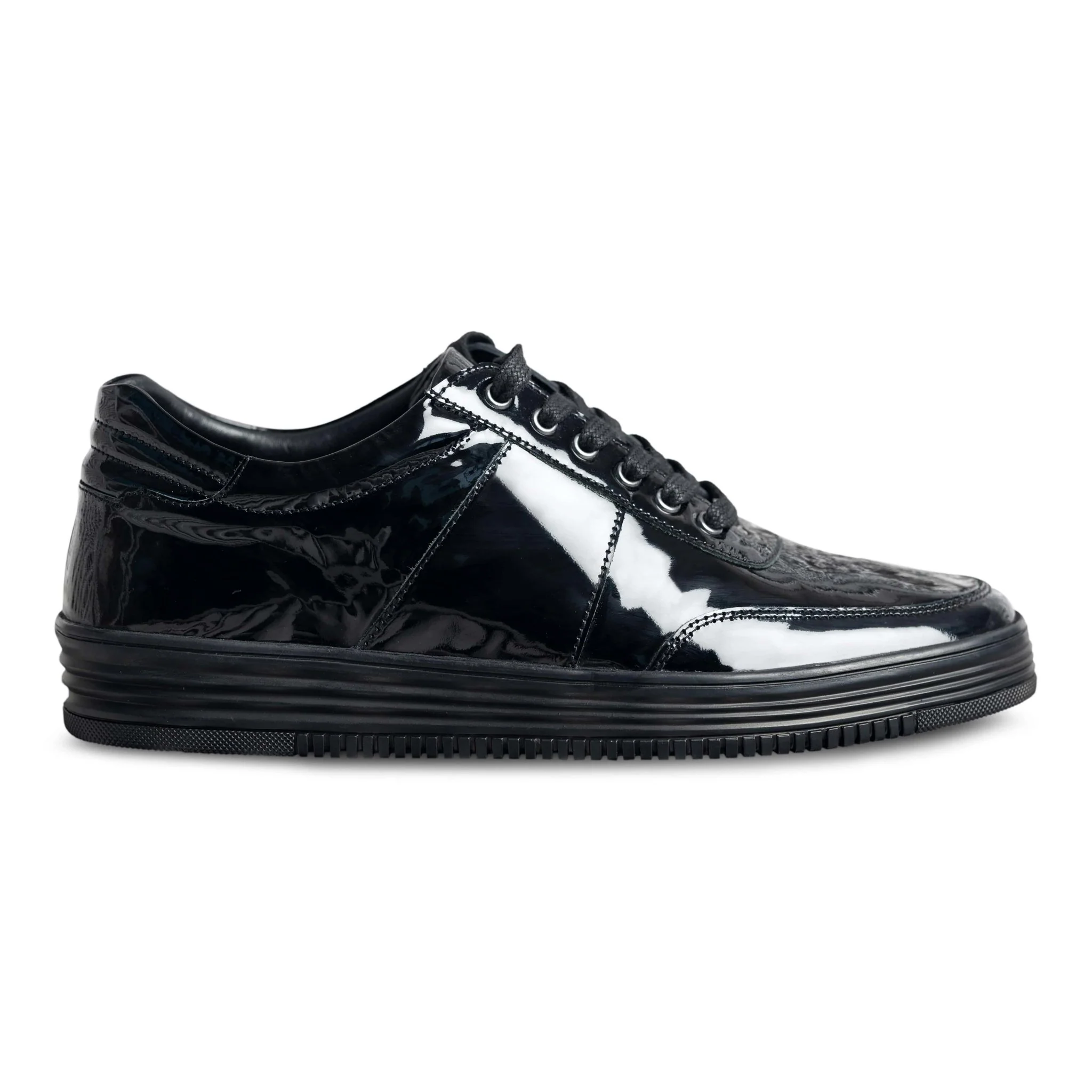 Lustro | Patent black leather sneakers - Image 3