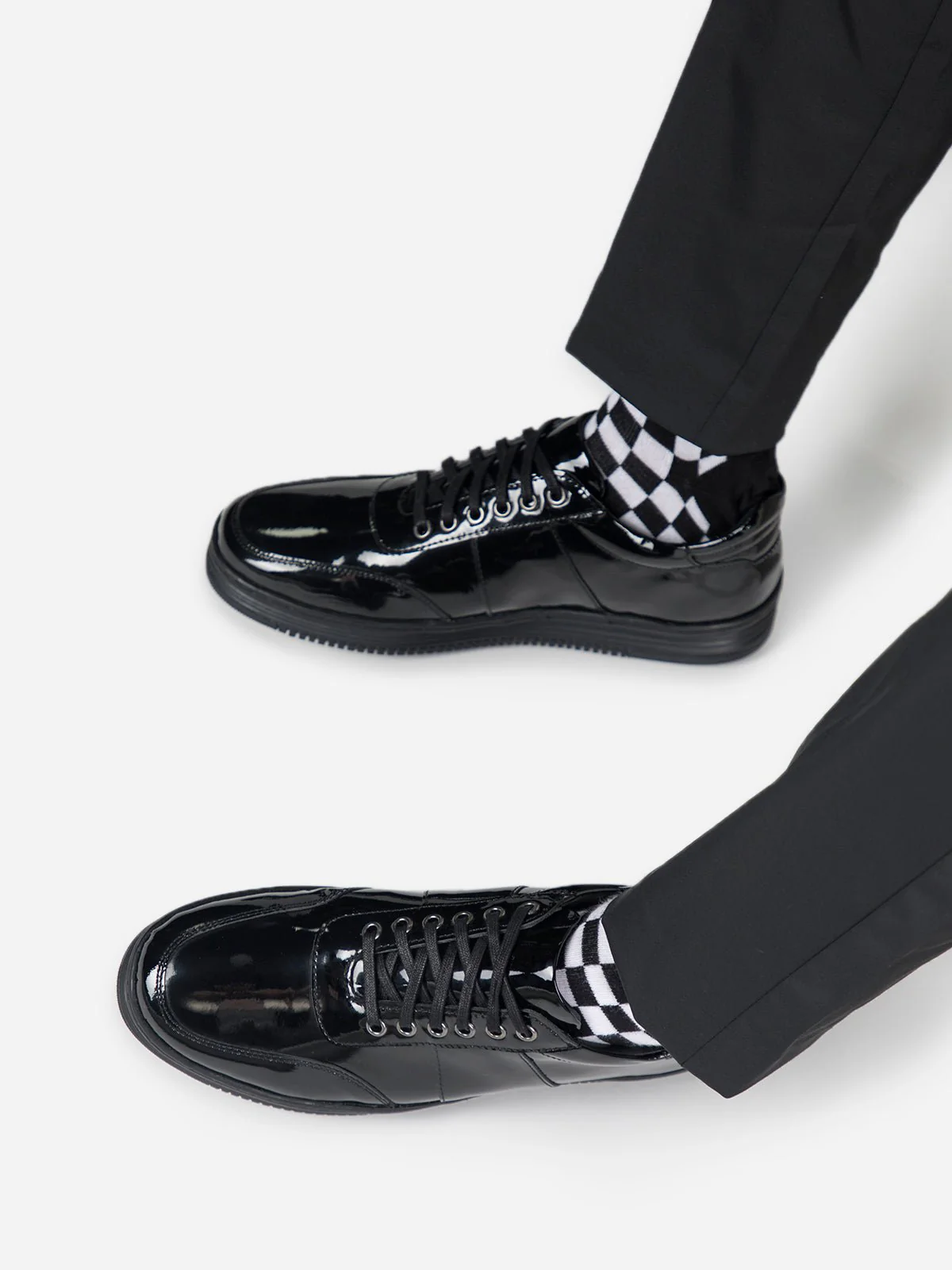 Lustro | Patent black leather sneakers - Image 8