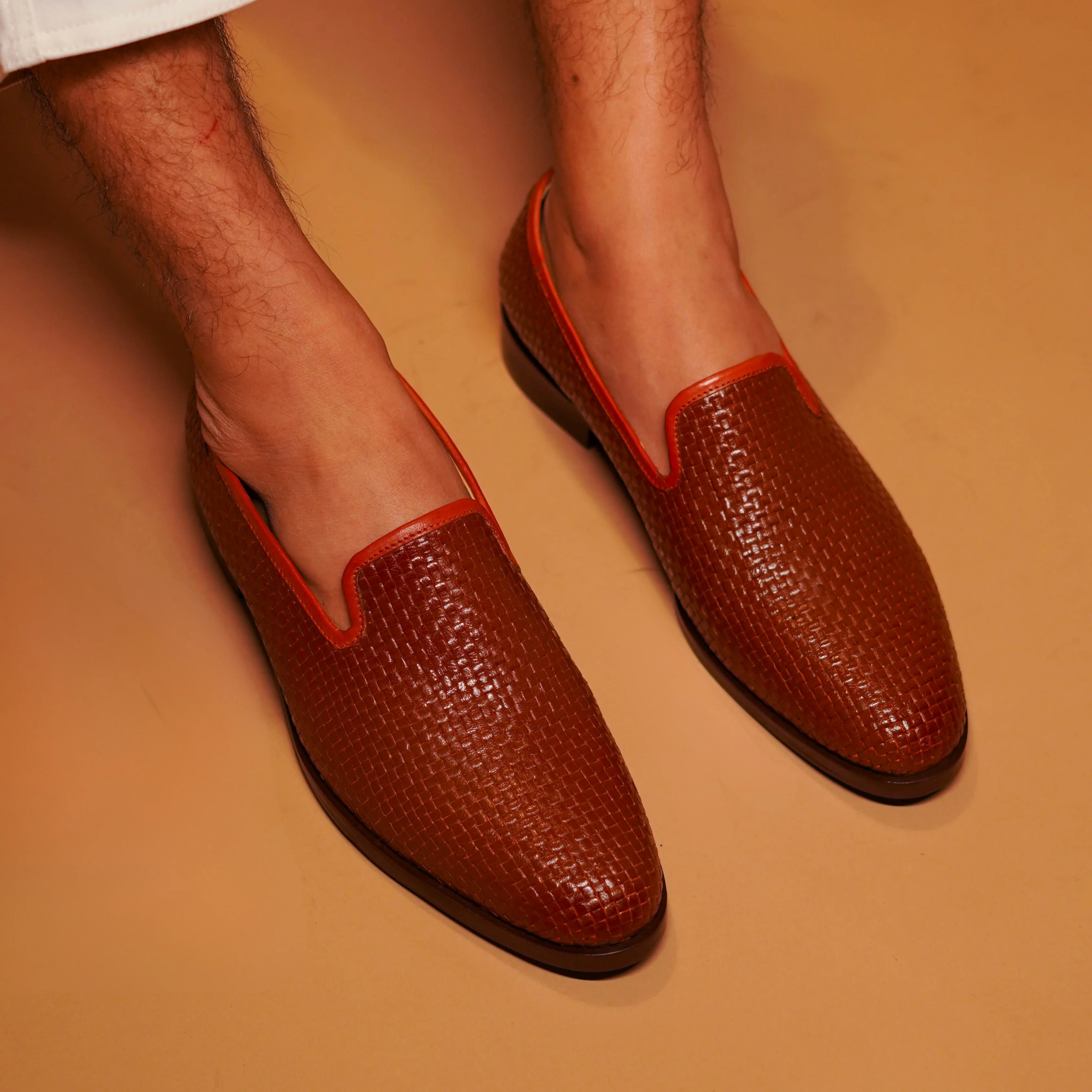 Tannino Tesso | Brown full-grain weave leather loafer - Image 3