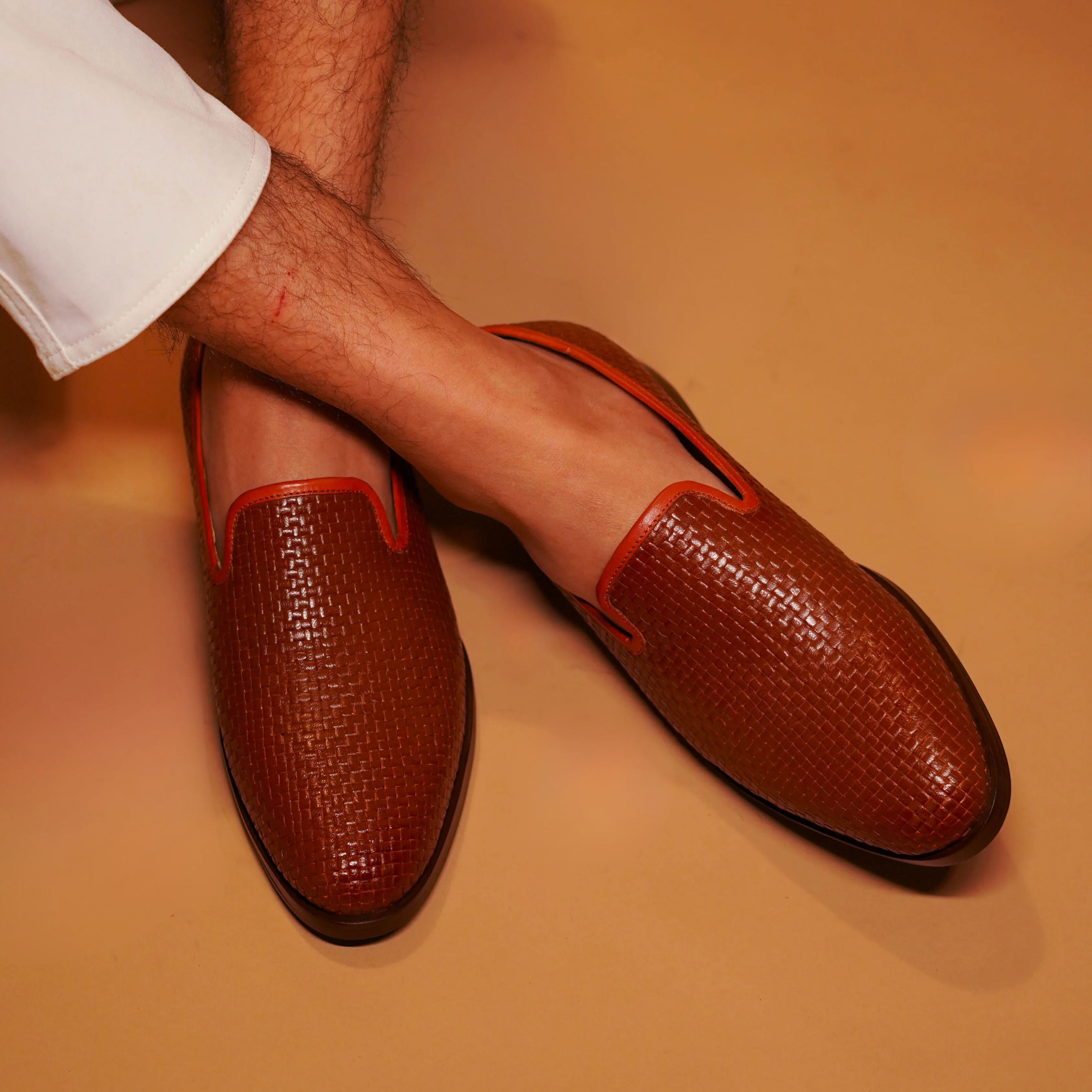 Tannino Tesso | Brown full-grain weave leather loafer - Image 4