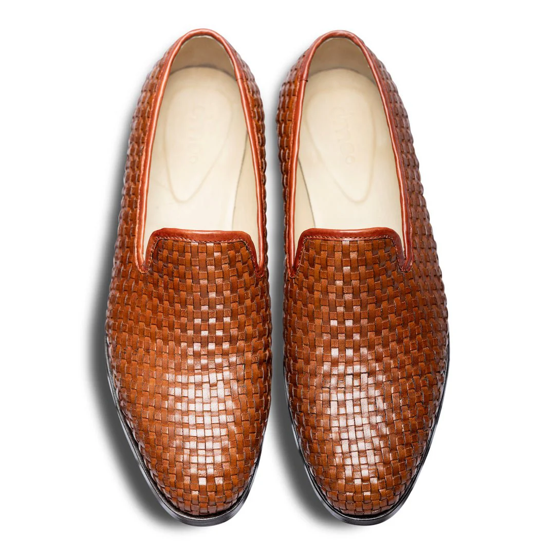 Tannino Tesso | Brown full-grain weave leather loafer - Image 5