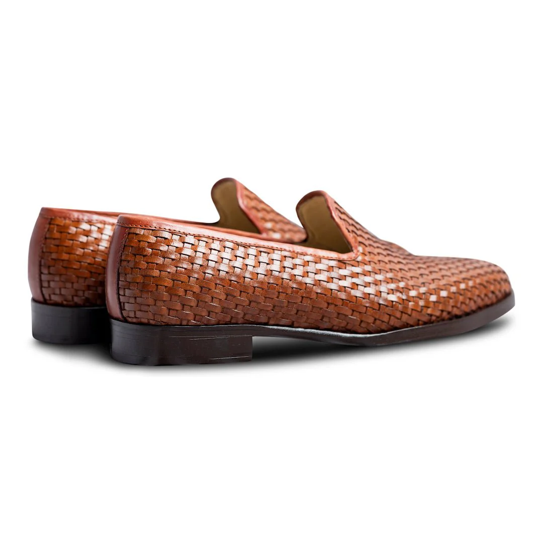 Tannino Tesso | Brown full-grain weave leather loafer - Image 6
