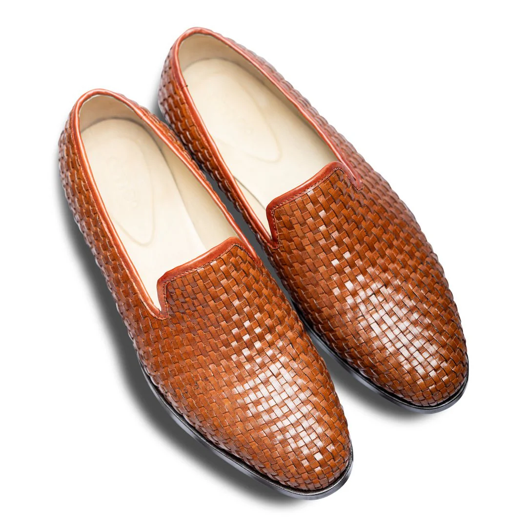 Tannino Tesso | Brown full-grain weave leather loafer - Image 7