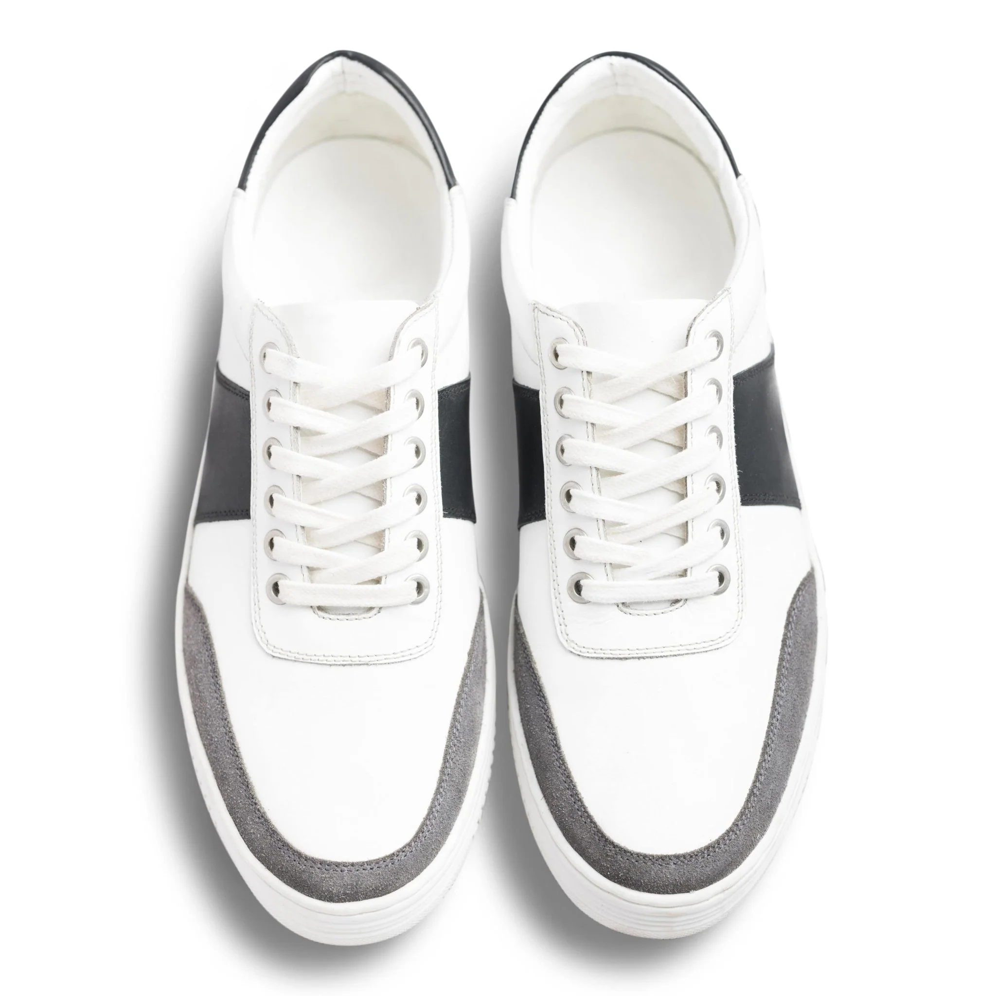 Tranquillo | Black and white light weight suede and leather sneaker - Image 4