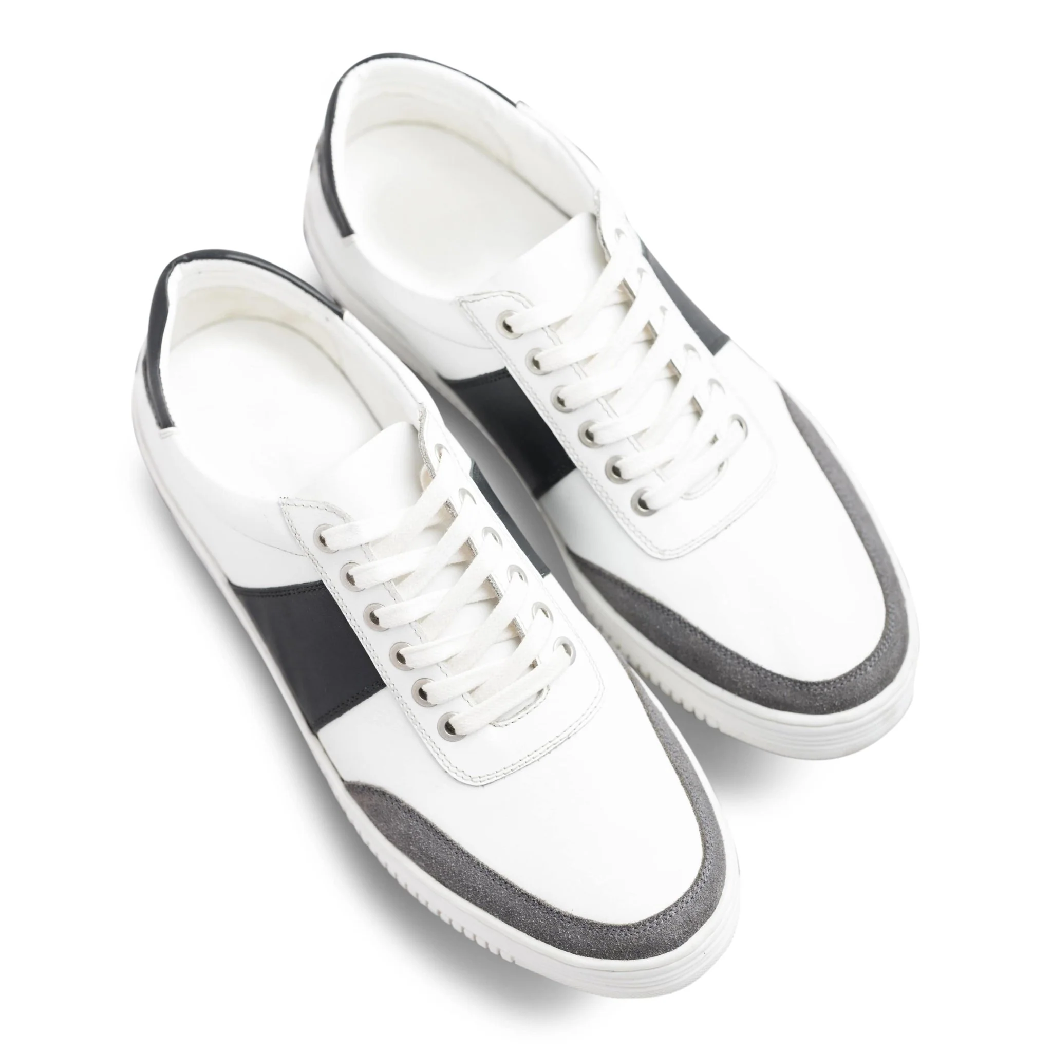 Tranquillo | Black and white light weight suede and leather sneaker - Image 6